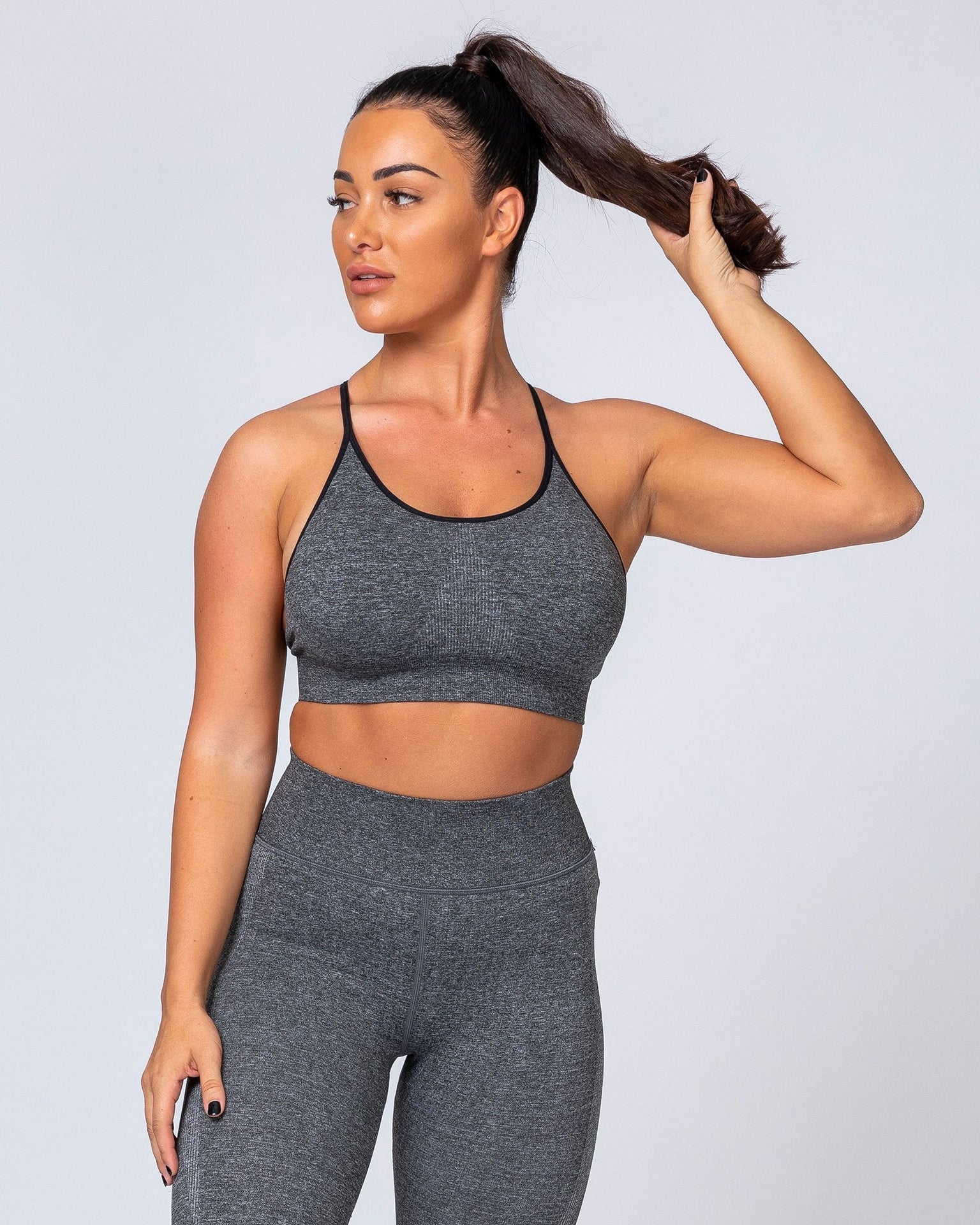 All Day Strap Seamless Bra - Charcoal Marl-Sports Bras-XS-MNAPPRL9204-MNAPPRL9204-2-Muscle Nation