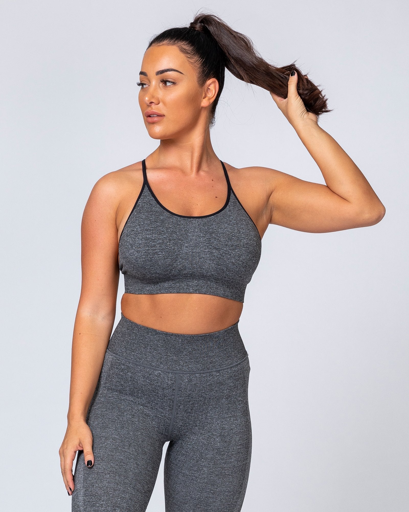 All Day Strap Seamless Bra - Charcoal Marl-Sports Bras-XS-MNAPPRL9204-MNAPPRL9204-2-Muscle Nation