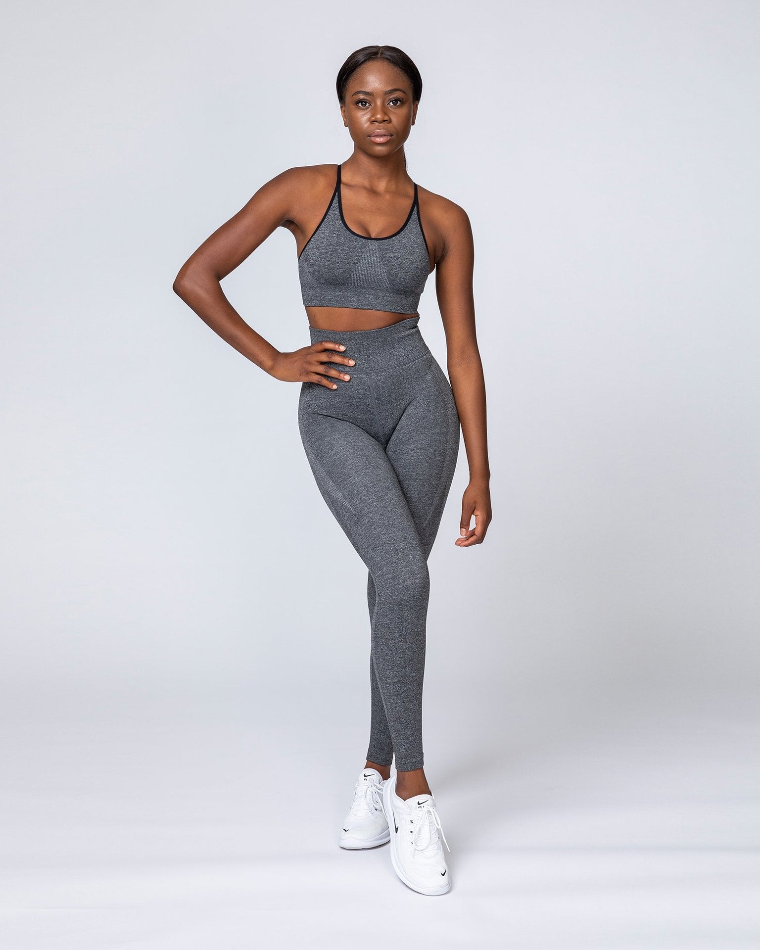 All Day Strap Seamless Bra - Charcoal Marl-Sports Bras-XS-MNAPPRL9204-MNAPPRL9204-5-Muscle Nation