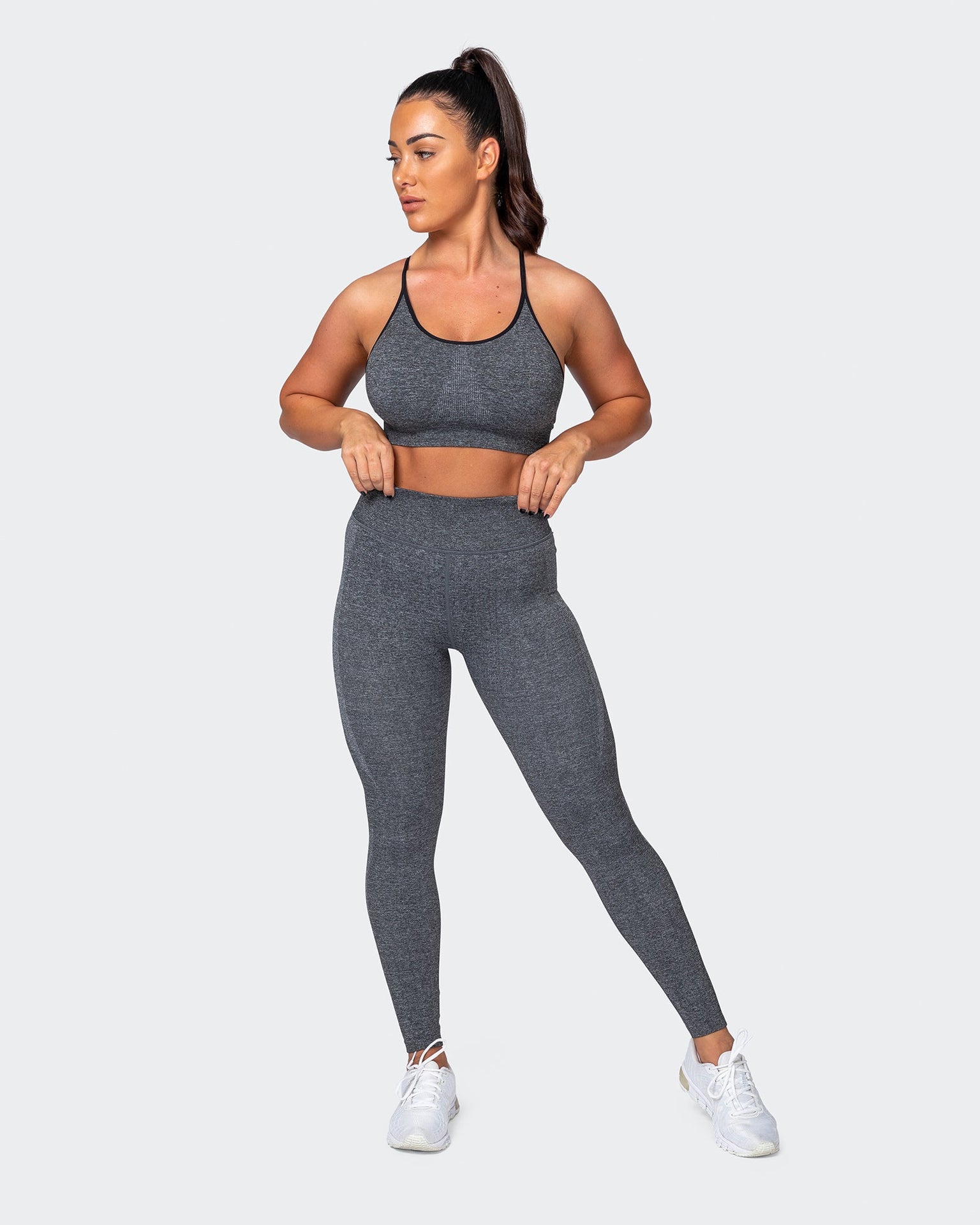 All Day Strap Seamless Bra - Charcoal Marl-Sports Bras-XS-MNAPPRL9204-MNAPPRL9204-7-Muscle Nation