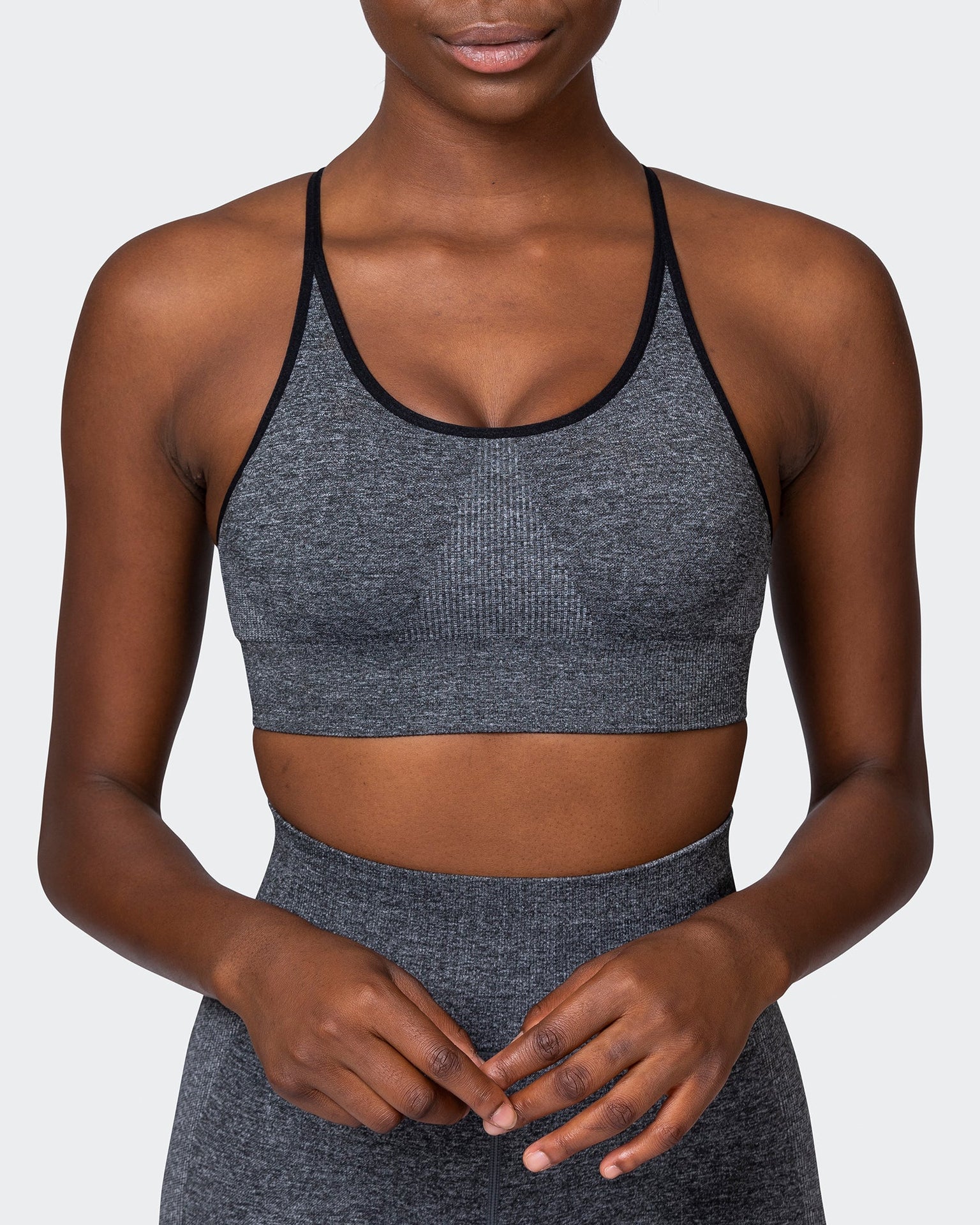 All Day Strap Seamless Bra - Charcoal Marl-Sports Bras-XS-MNAPPRL9204-MNAPPRL9204-8-Muscle Nation