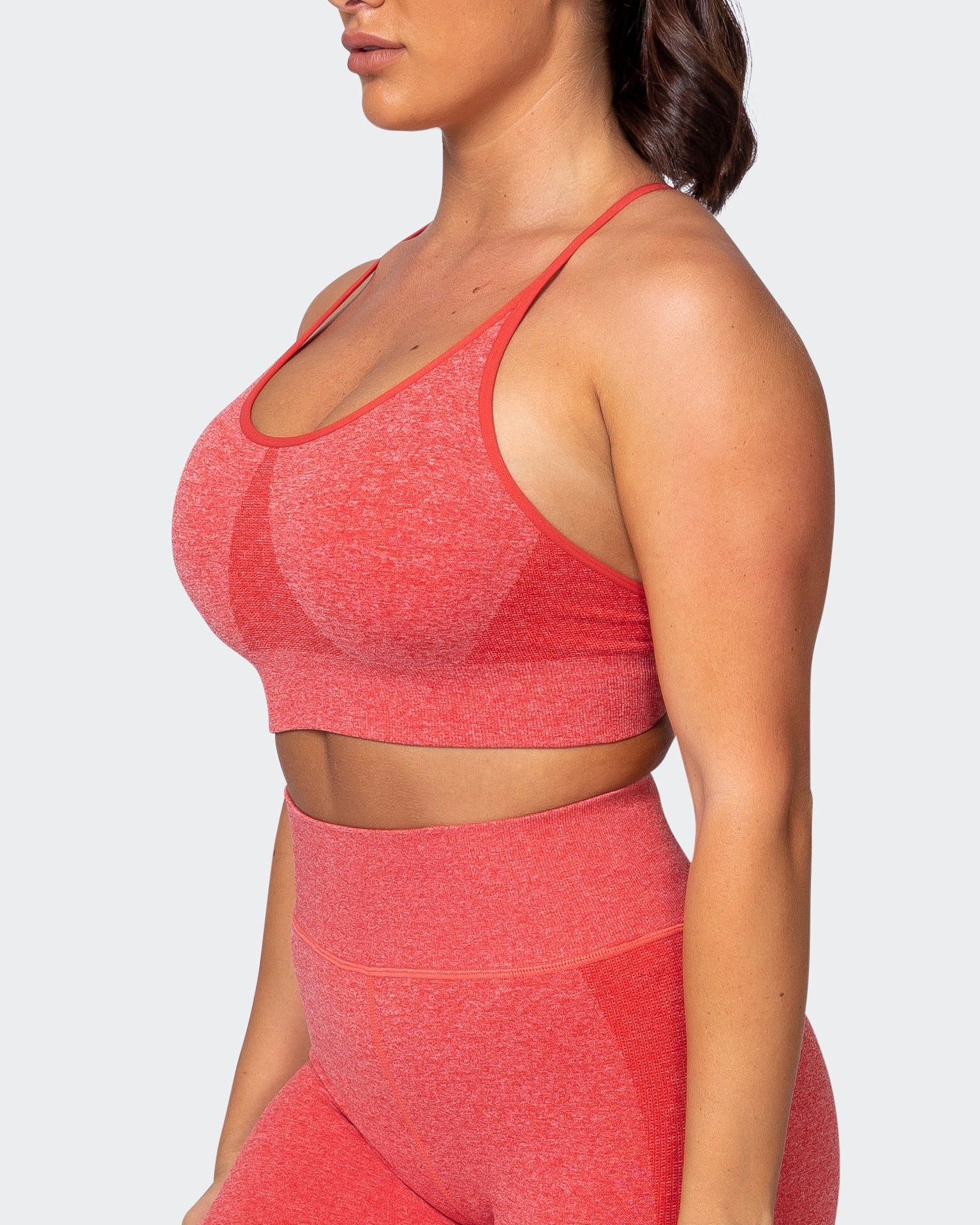 All Day Strap Seamless Bra - Poppy Marl-Sports Bras-XS-MNAPPRL9222-MNAPPRL9222-9-Muscle Nation