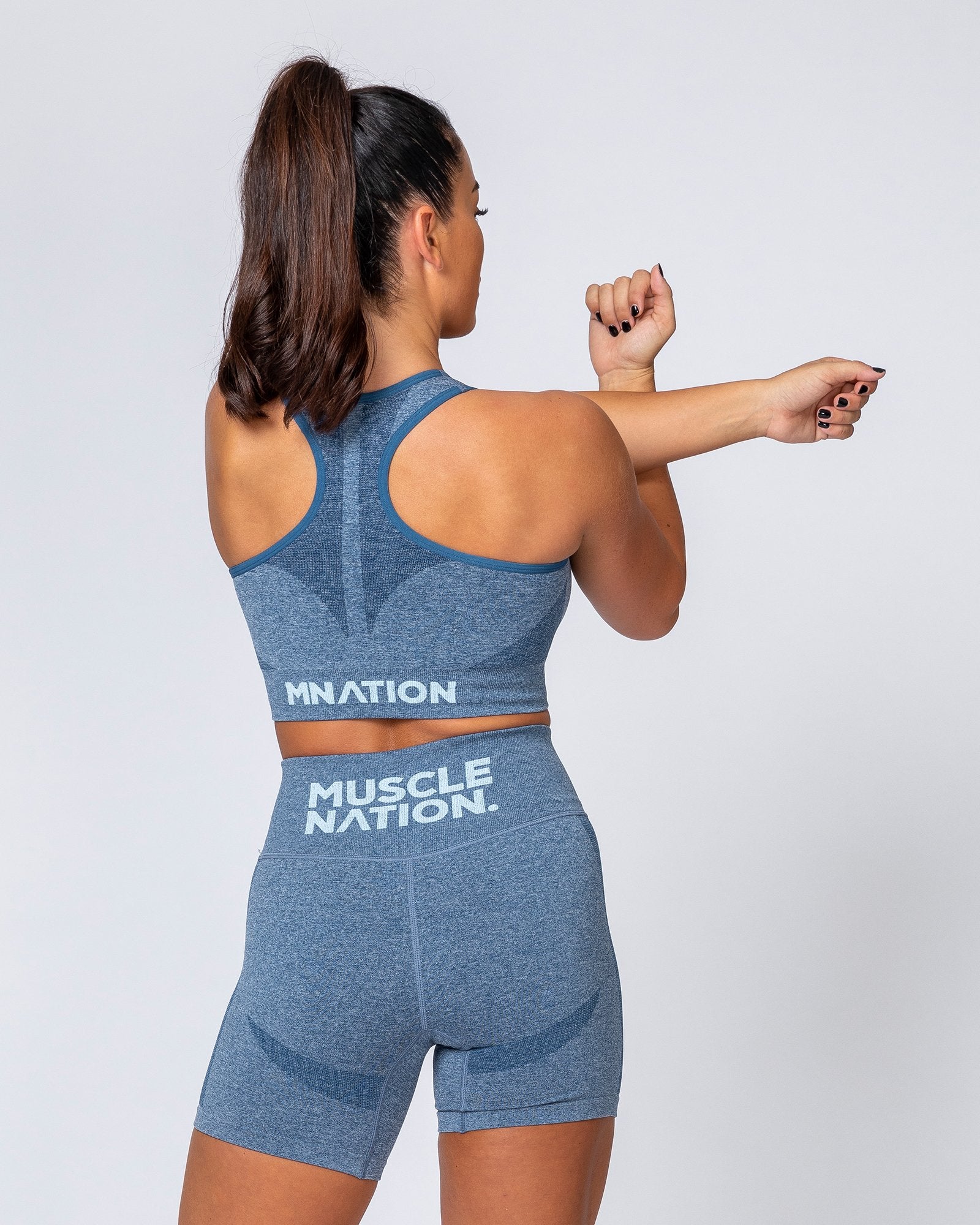 Comfort Seamless Bra - Navy Marl-Sports Bras-XS-MNAPPRL9234-MNAPPRL9234-1-Muscle Nation