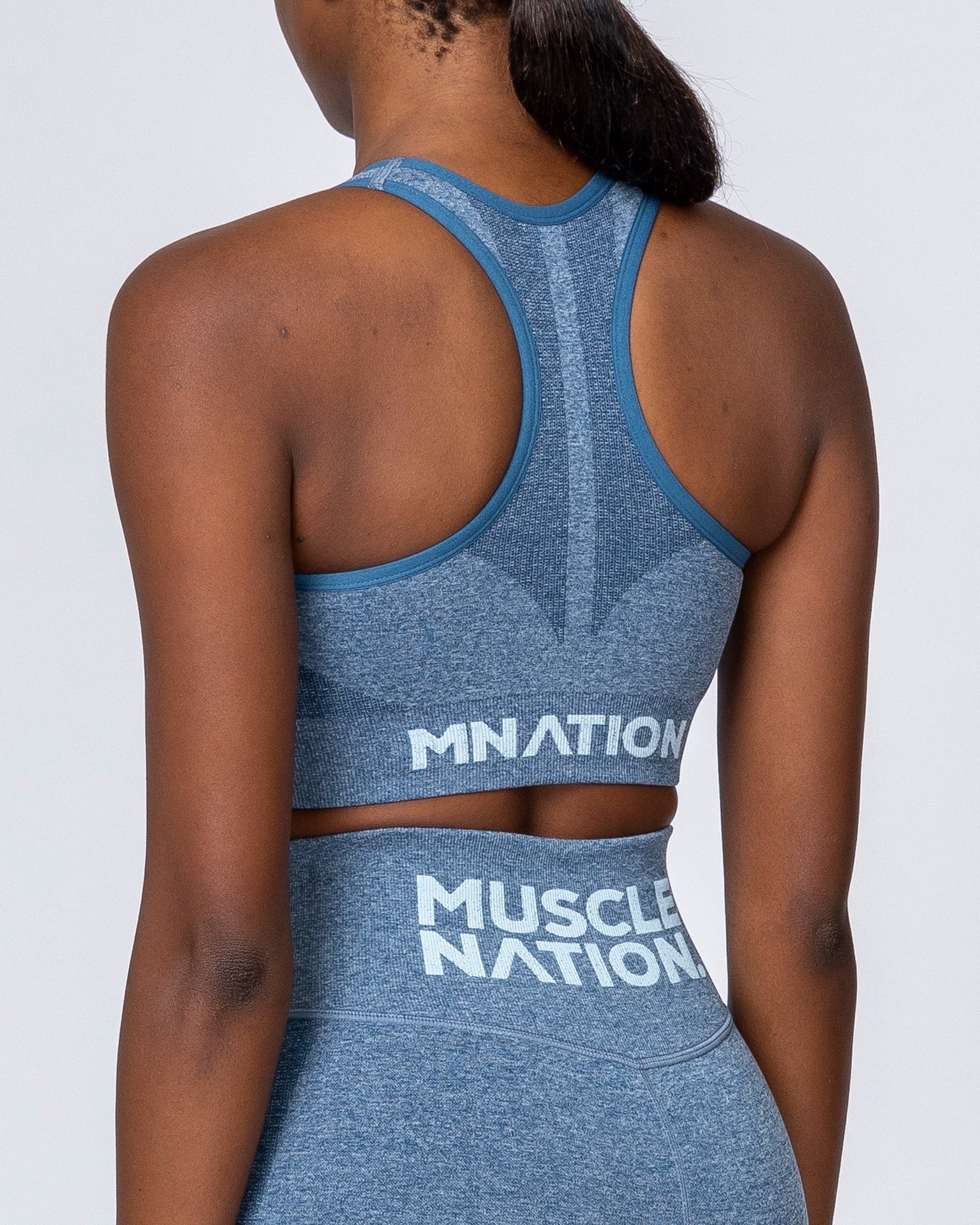Comfort Seamless Bra - Navy Marl-Sports Bras-XS-MNAPPRL9234-MNAPPRL9234-10-Muscle Nation