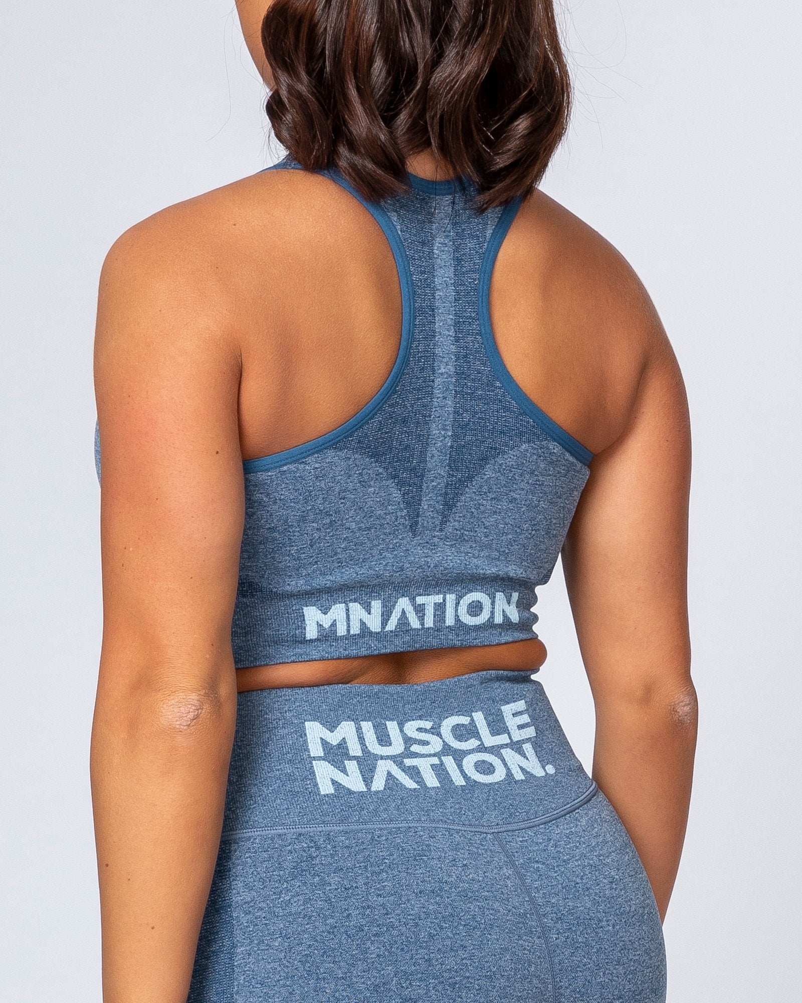 Comfort Seamless Bra - Navy Marl-Sports Bras-XS-MNAPPRL9234-MNAPPRL9234-6-Muscle Nation