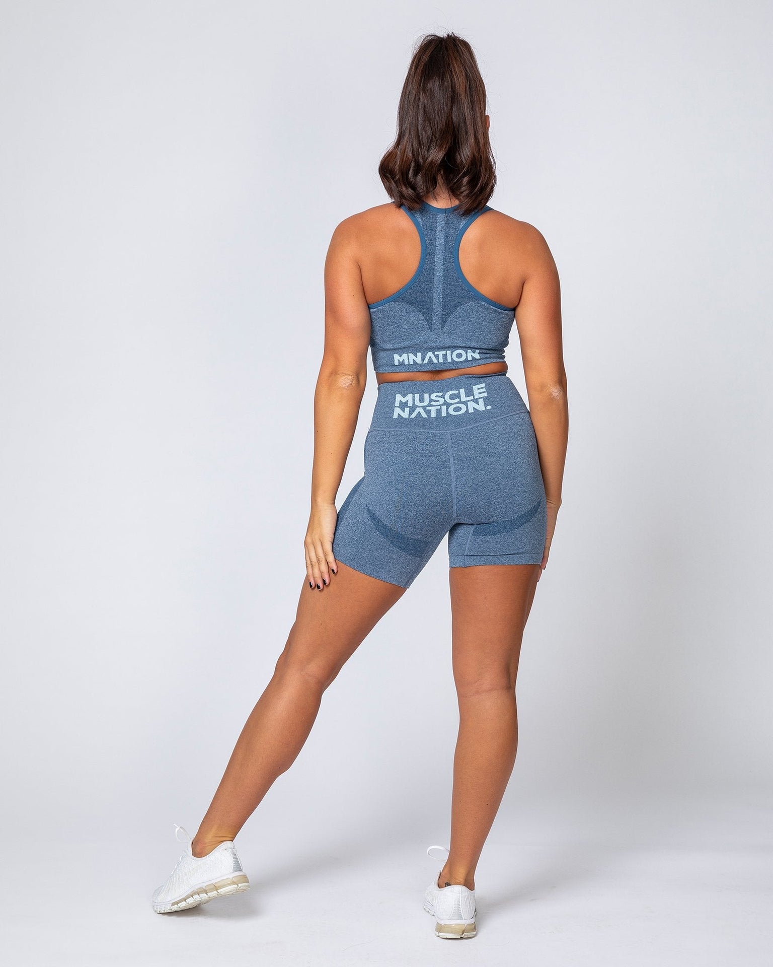 Comfort Seamless Bra - Navy Marl-Sports Bras-XS-MNAPPRL9234-MNAPPRL9234-7-Muscle Nation