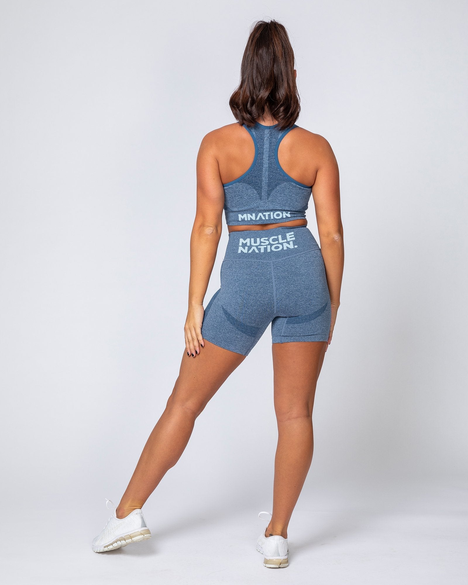 Comfort Seamless Bra - Navy Marl-Sports Bras-XS-MNAPPRL9234-MNAPPRL9234-7-Muscle Nation