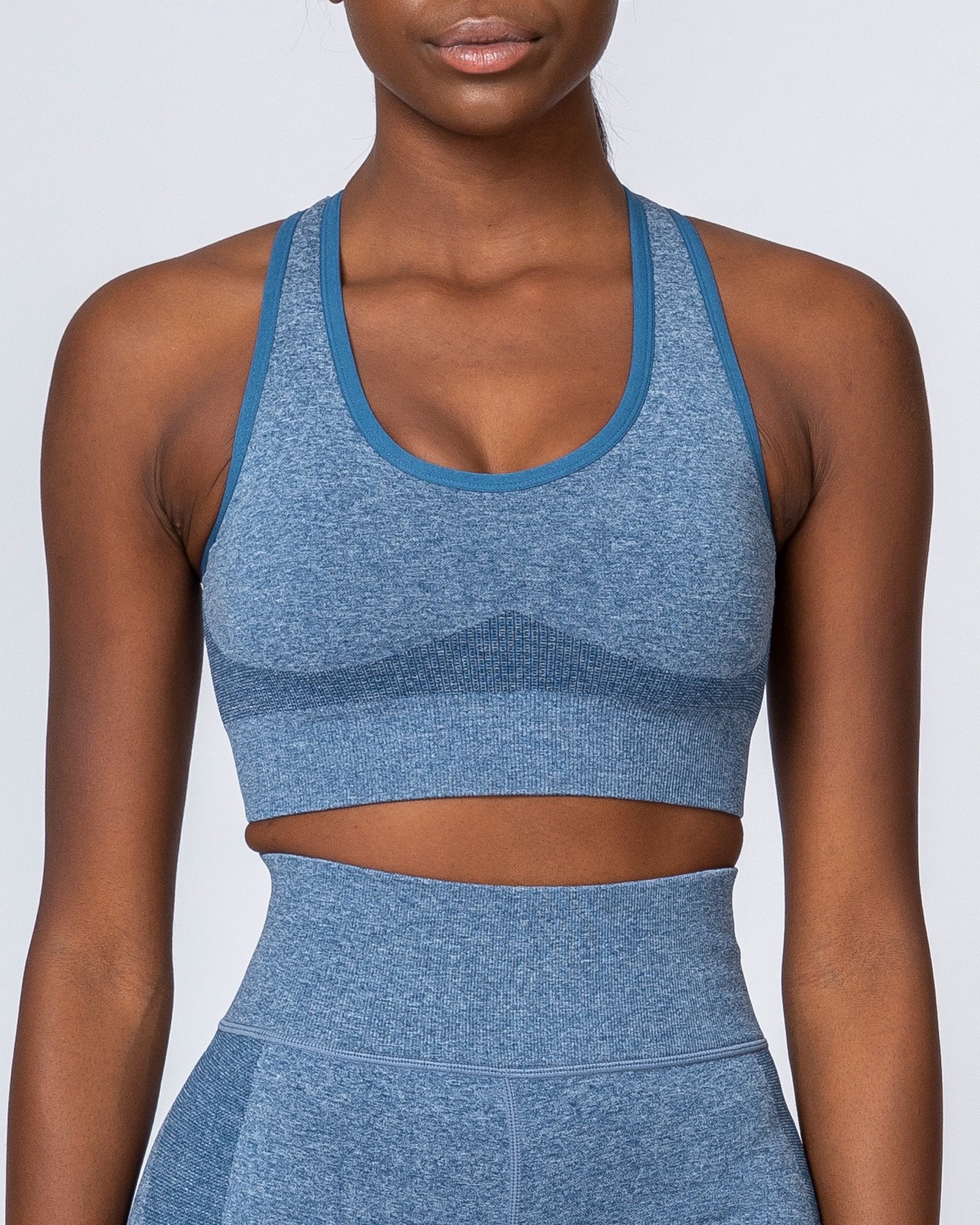 Comfort Seamless Bra - Navy Marl-Sports Bras-XS-MNAPPRL9234-MNAPPRL9234-9-Muscle Nation