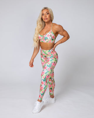 HBxMN Sweetheart Ankle Length Leggings - Tropical Floral-Leggings-XS-MNAPPRL8842-MNAPPRL8842-2-Muscle Nation