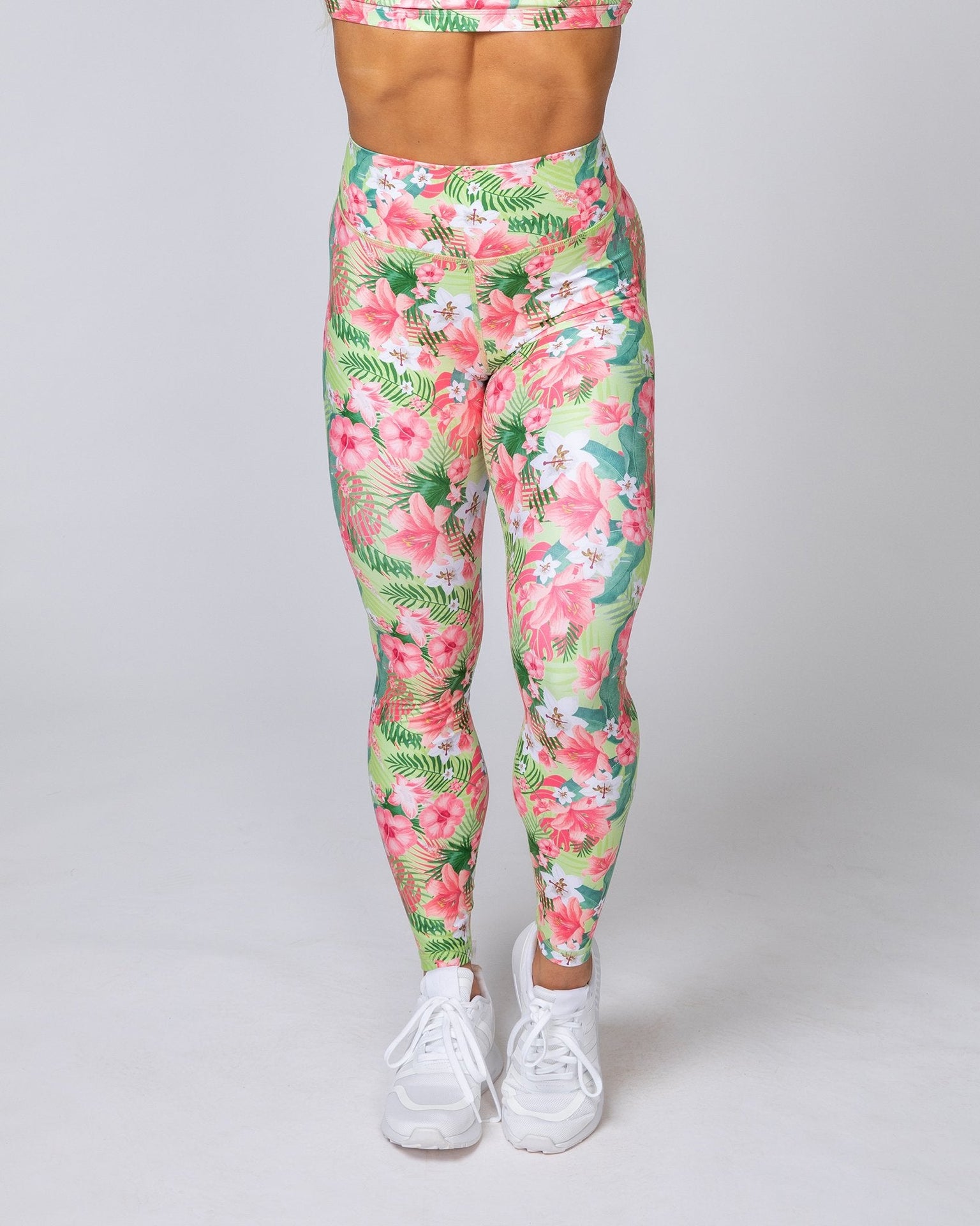 HBxMN Sweetheart Ankle Length Leggings - Tropical Floral-Leggings-XS-MNAPPRL8842-MNAPPRL8842-3-Muscle Nation