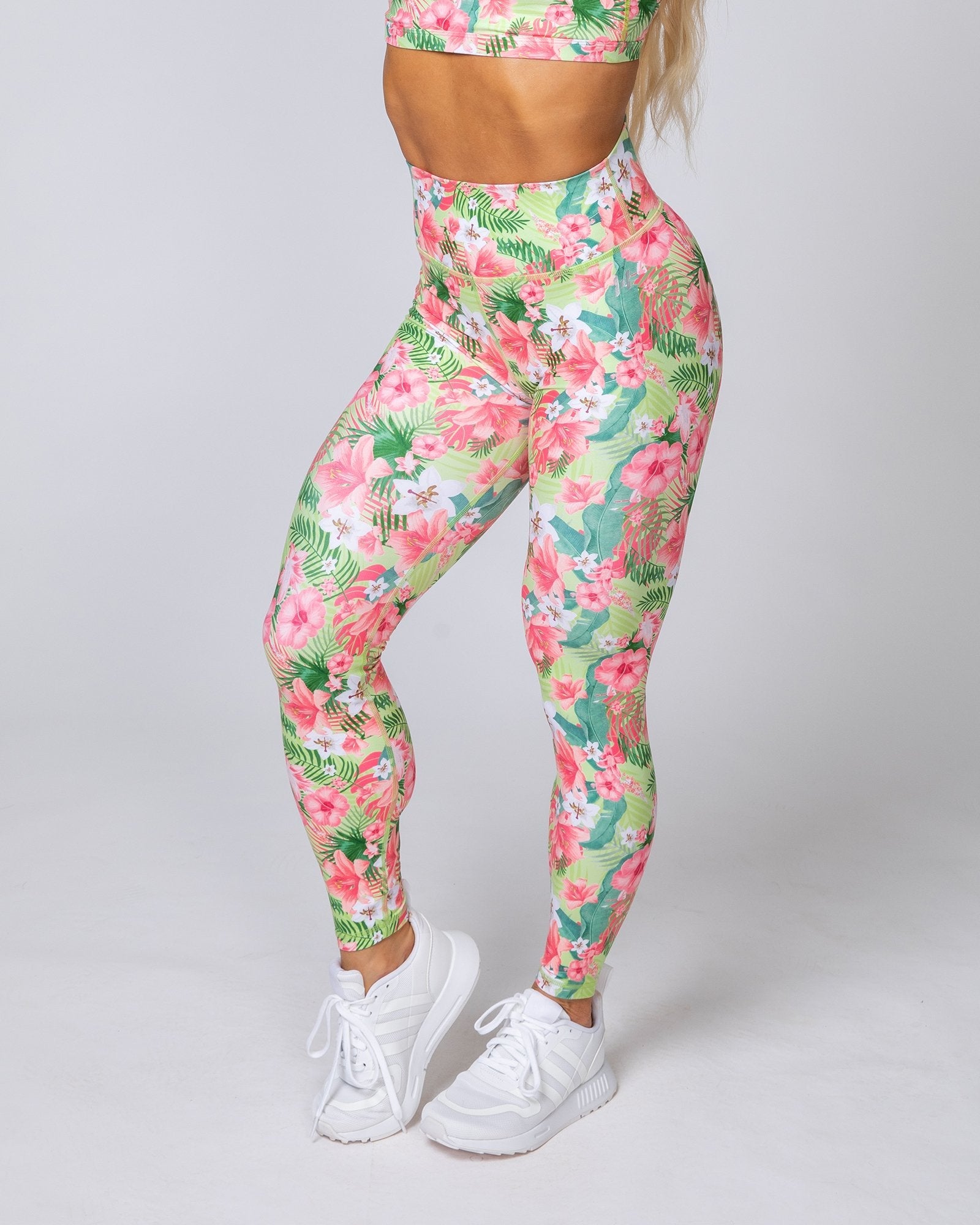 HBxMN Sweetheart Ankle Length Leggings - Tropical Floral-Leggings-XS-MNAPPRL8842-MNAPPRL8842-4-Muscle Nation