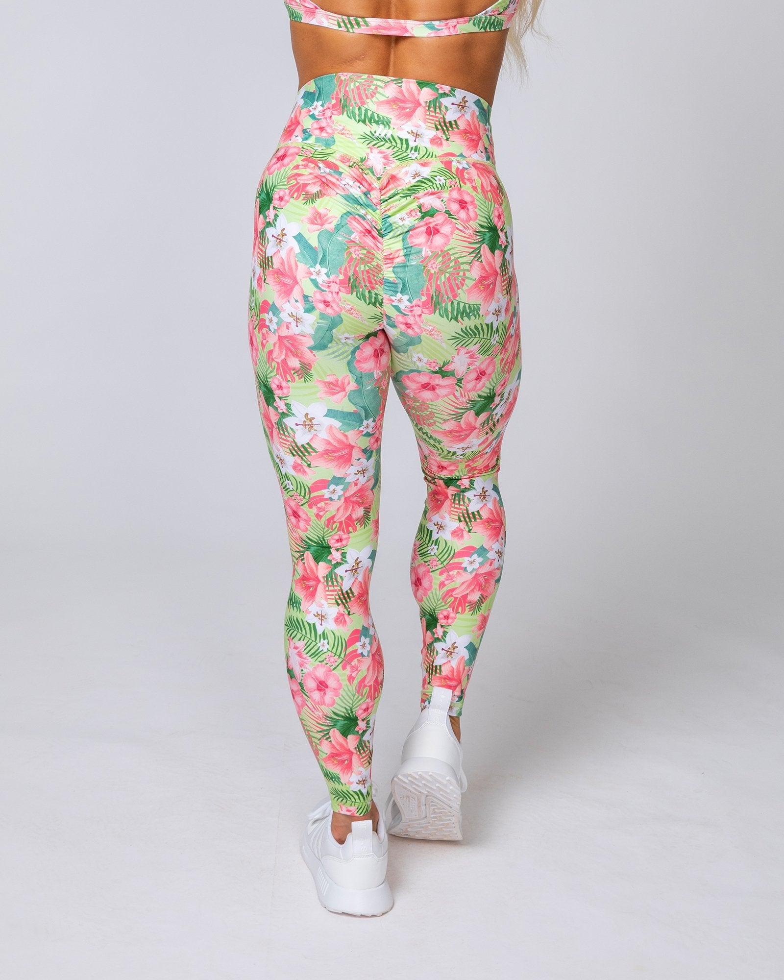 HBxMN Sweetheart Ankle Length Leggings - Tropical Floral-Leggings-XS-MNAPPRL8842-MNAPPRL8842-7-Muscle Nation