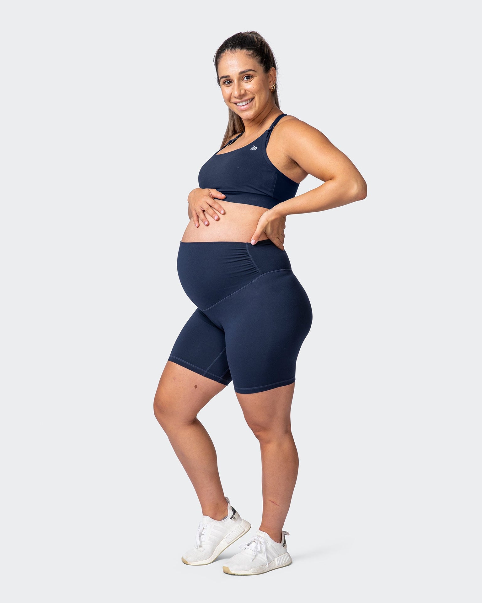 Maternity Everyday Bike Short - Navy-Shorts-XS-032214NAVY-XS-MNAPPRL13860-2-Muscle Nation