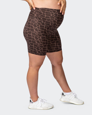 Maternity Everyday Bike Short - Tonal Giraffe Print-Shorts-XS-032214TNLGIR-XS-MNAPPRL13842-1-Muscle Nation