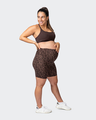 Maternity Everyday Bike Short - Tonal Giraffe Print-Shorts-XS-032214TNLGIR-XS-MNAPPRL13842-2-Muscle Nation