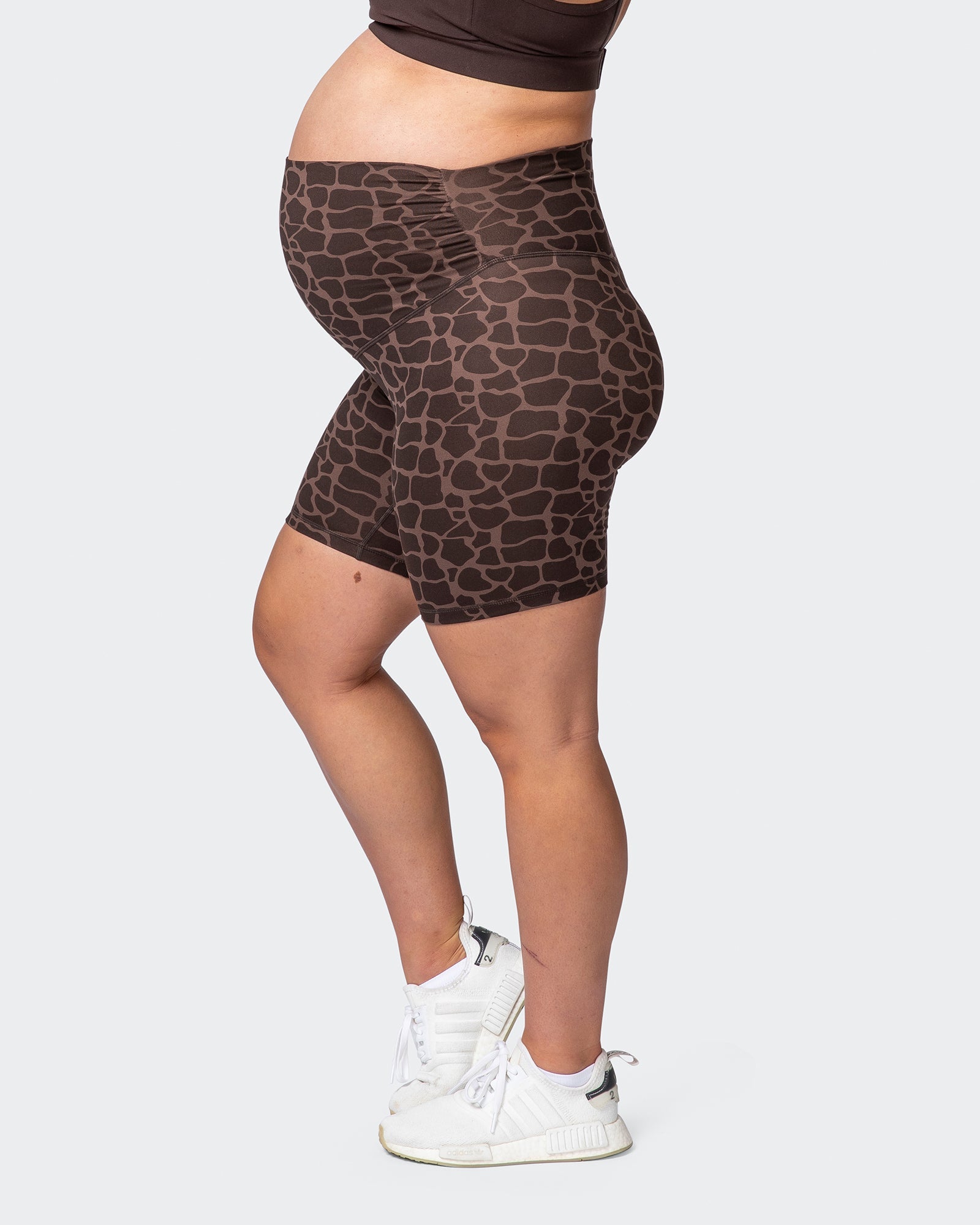 Maternity Everyday Bike Short - Tonal Giraffe Print-Shorts-XS-032214TNLGIR-XS-MNAPPRL13842-5-Muscle Nation