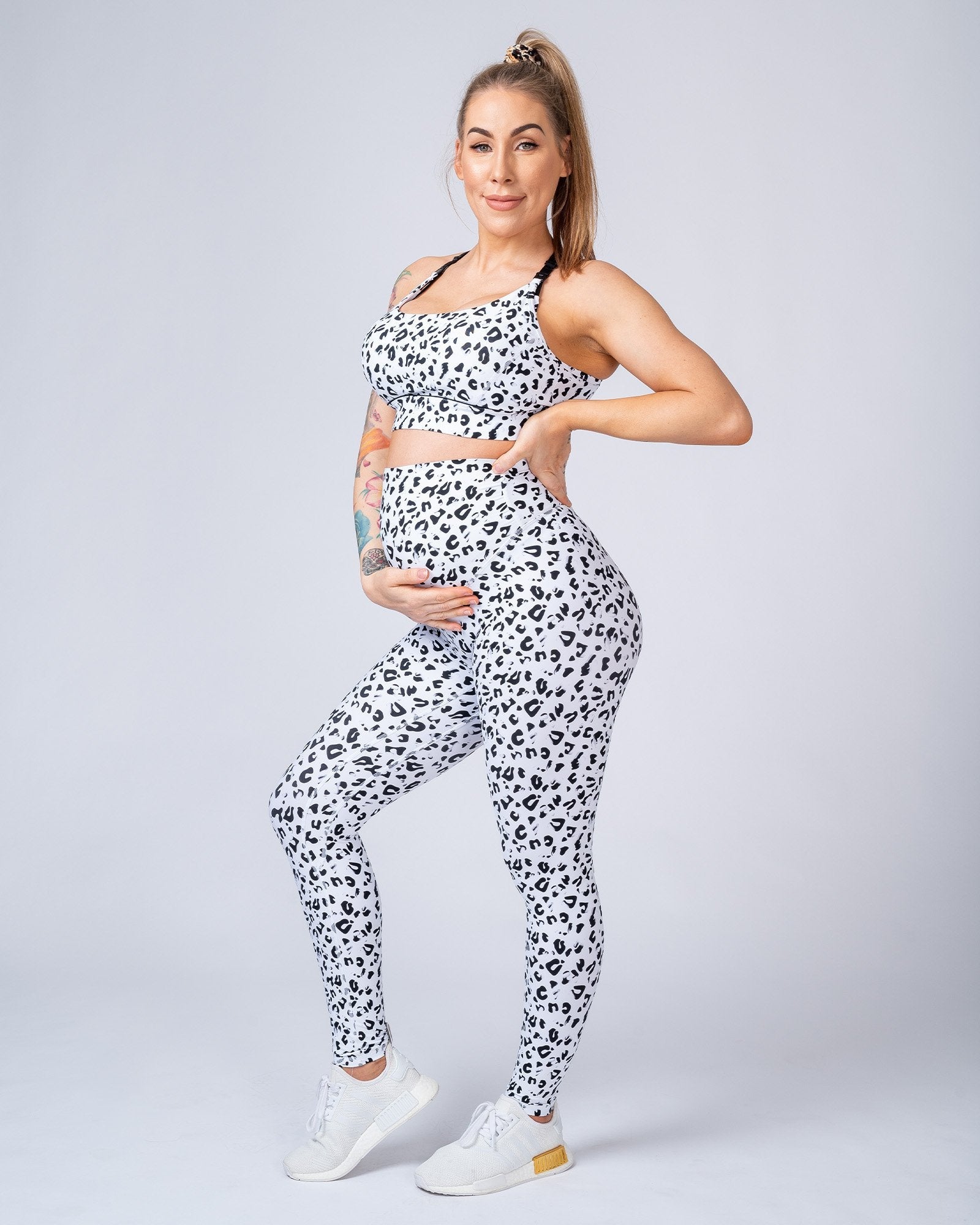 Maternity Leggings - Snow Leopard-Leggings-XS-MNAPPRL7250-MNAPPRL7250-6-Muscle Nation