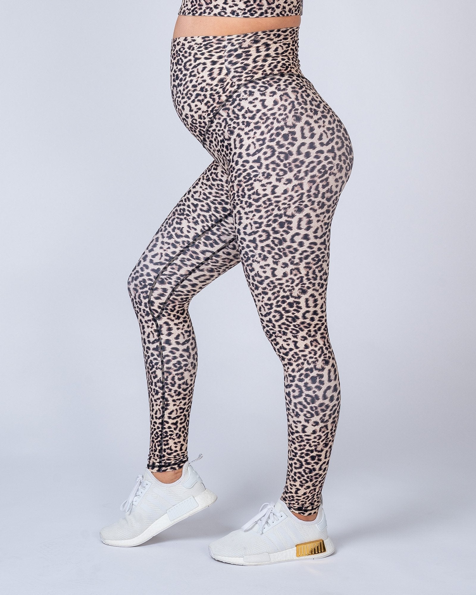 Maternity Leggings - Yellow Leopard-Leggings-XS-MNAPPRL7244-MNAPPRL7244-1-Muscle Nation