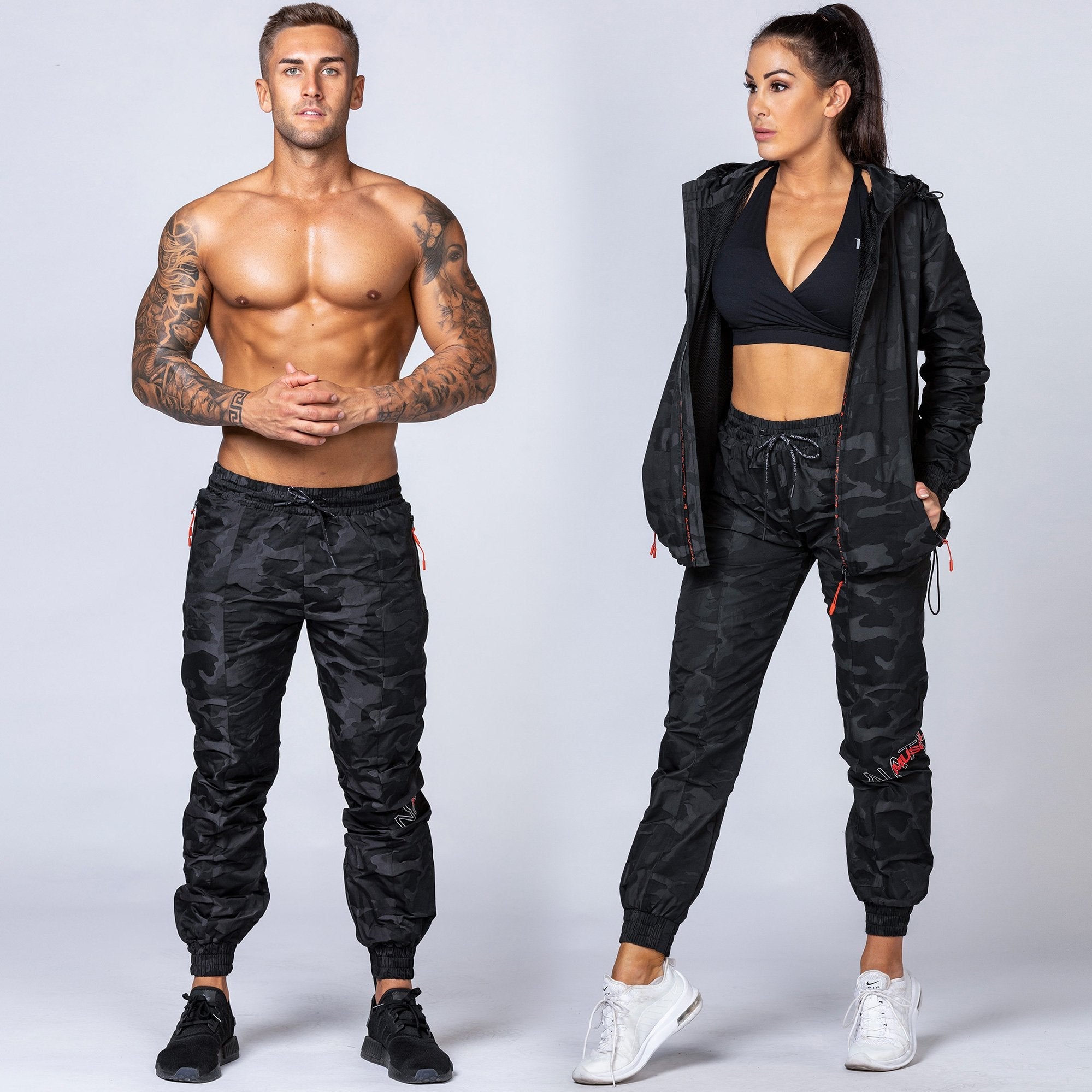 Unisex Tracksuit Pants - Black Camo-Tracksuits-XXS-MNAPPRL3996-MNAPPRL3996-2-Muscle Nation